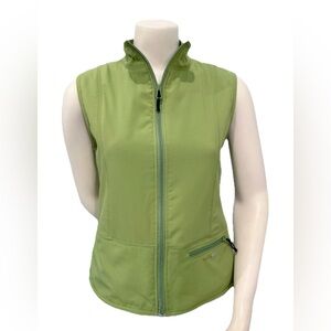 Woolrich Women’s XS Aloe Green Fleece Lined Softshell Vest Logo Wear Hiking
